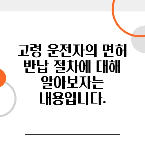 고령 운전자의 면허 반납 절차에 대해 알아보자는 내용입니다.