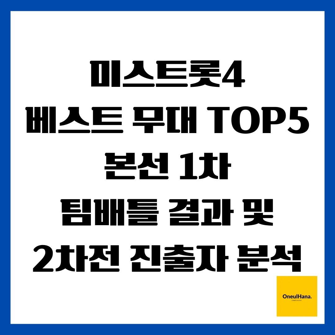 미스트롯4 본선진출자 베스트 무대