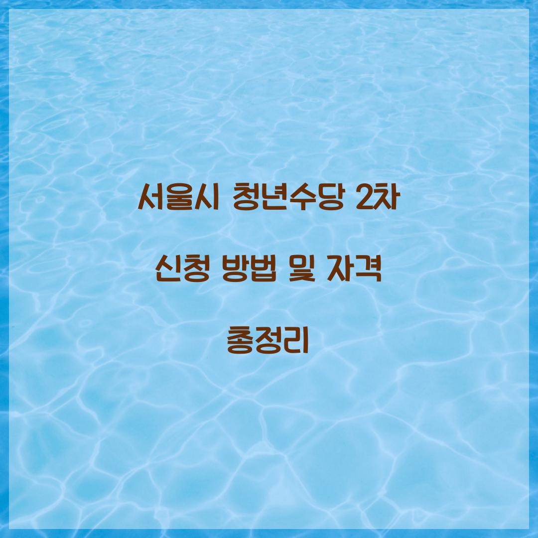 서울시 청년수당 2차