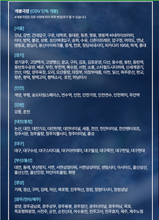임영웅 영화 상영관