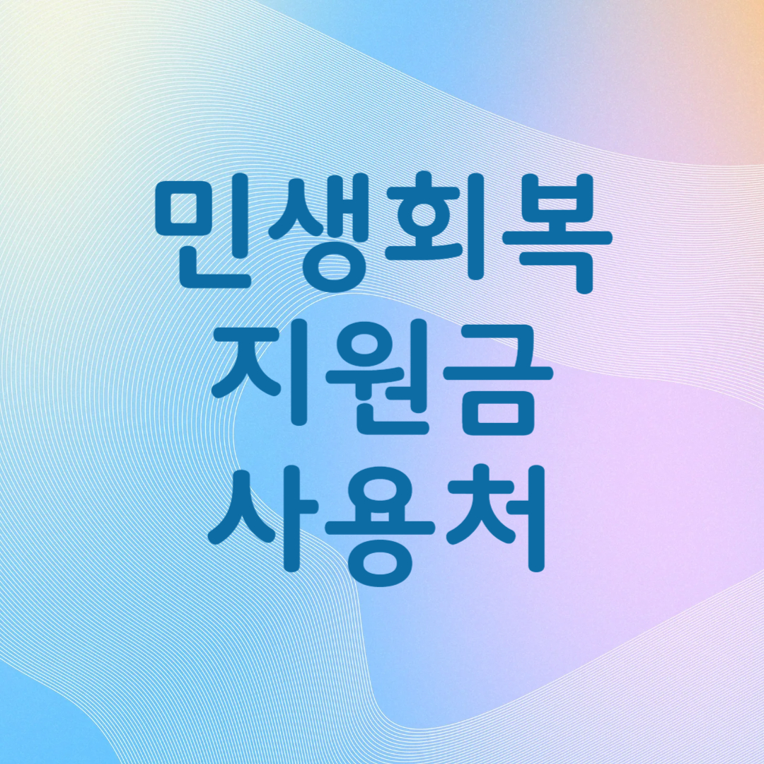 민생회복지원금 사용처