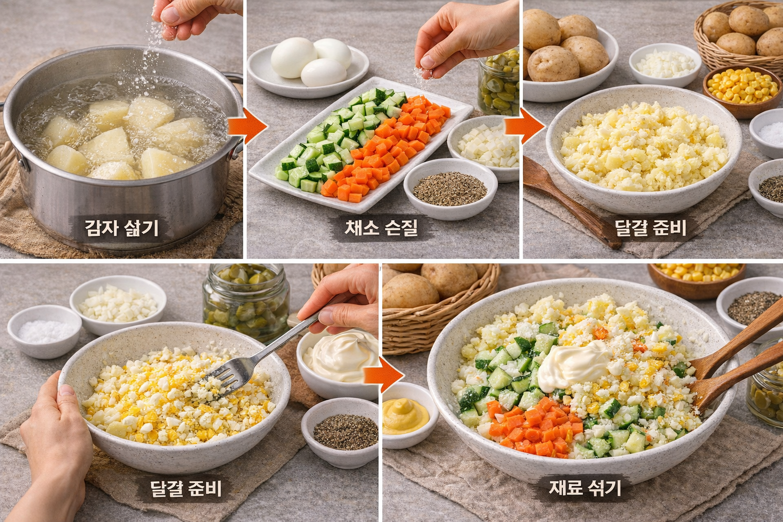 감자샐러드 만드는 과정