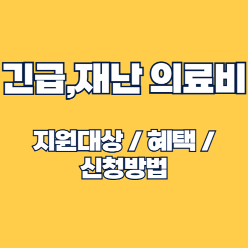 2025년 긴급의료비 &amp; 재난적의료비 지원대상 및 혜택, 신청방법 알아보기