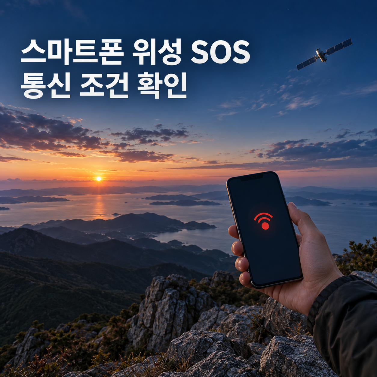 스마트폰-위성-SOS-문자-등산로-바다-기지국-통신
