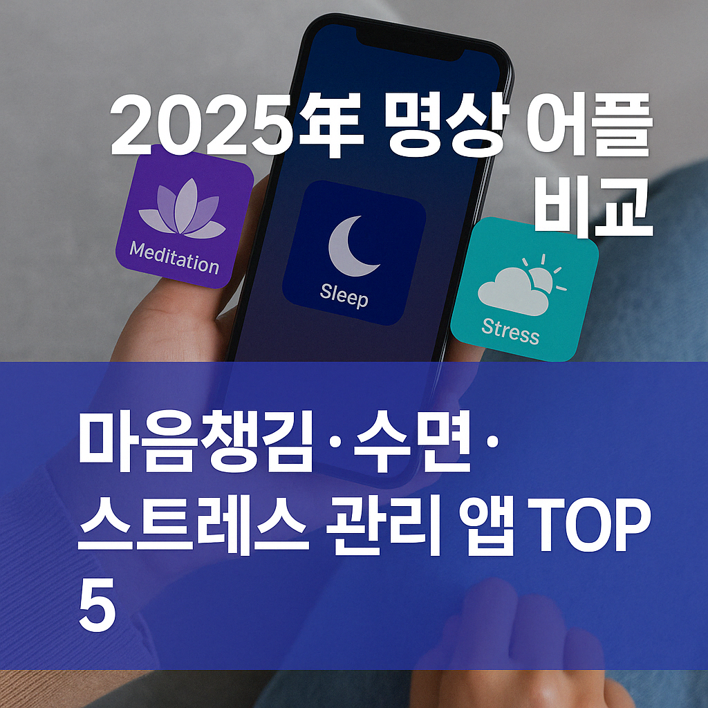 2025 명상 어플 비교 – 감정 안정, 수면, 집중력 향상을 위한 명상앱 7종 완전 분석