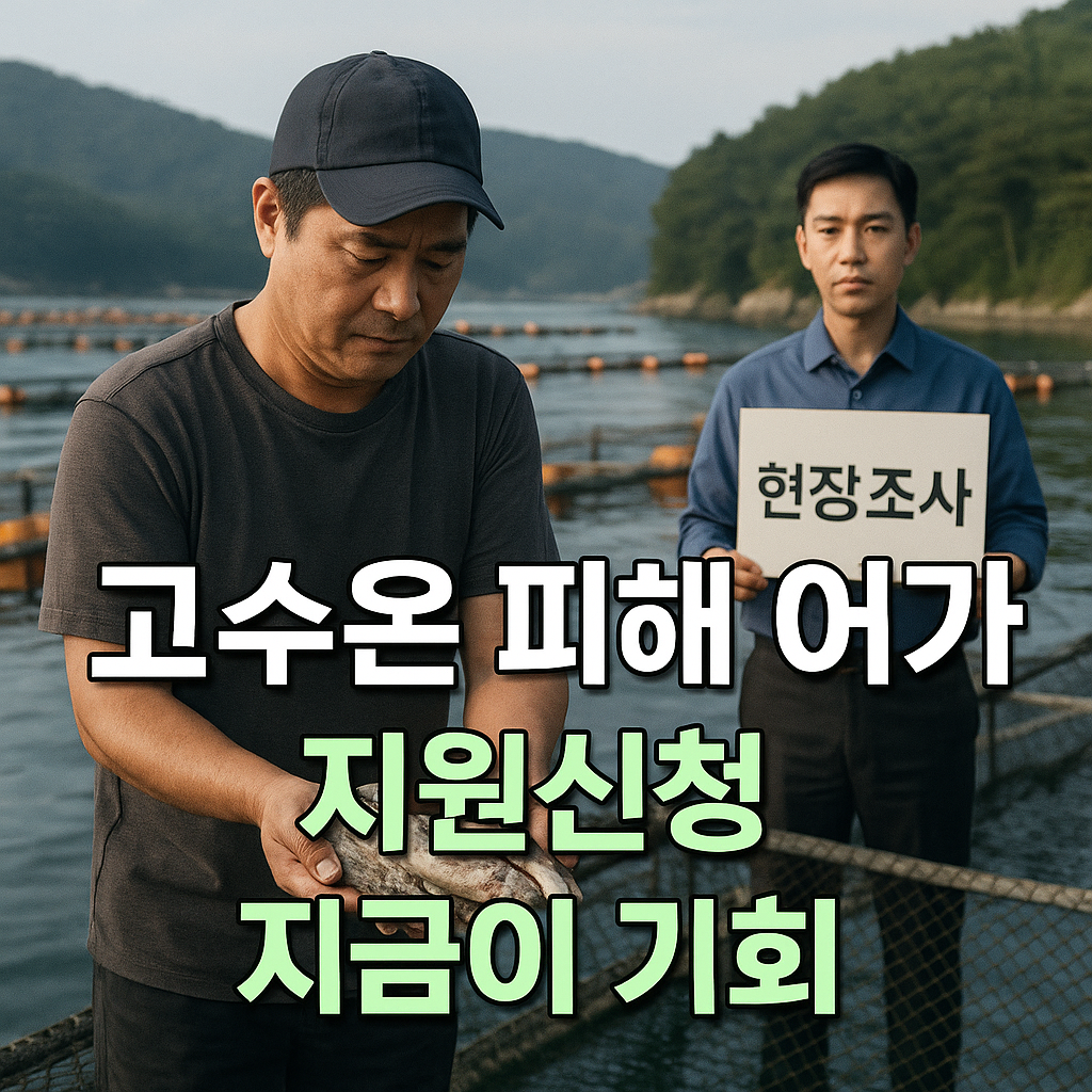 양식장에서 고수온 피해 어류를 살피는 어업인