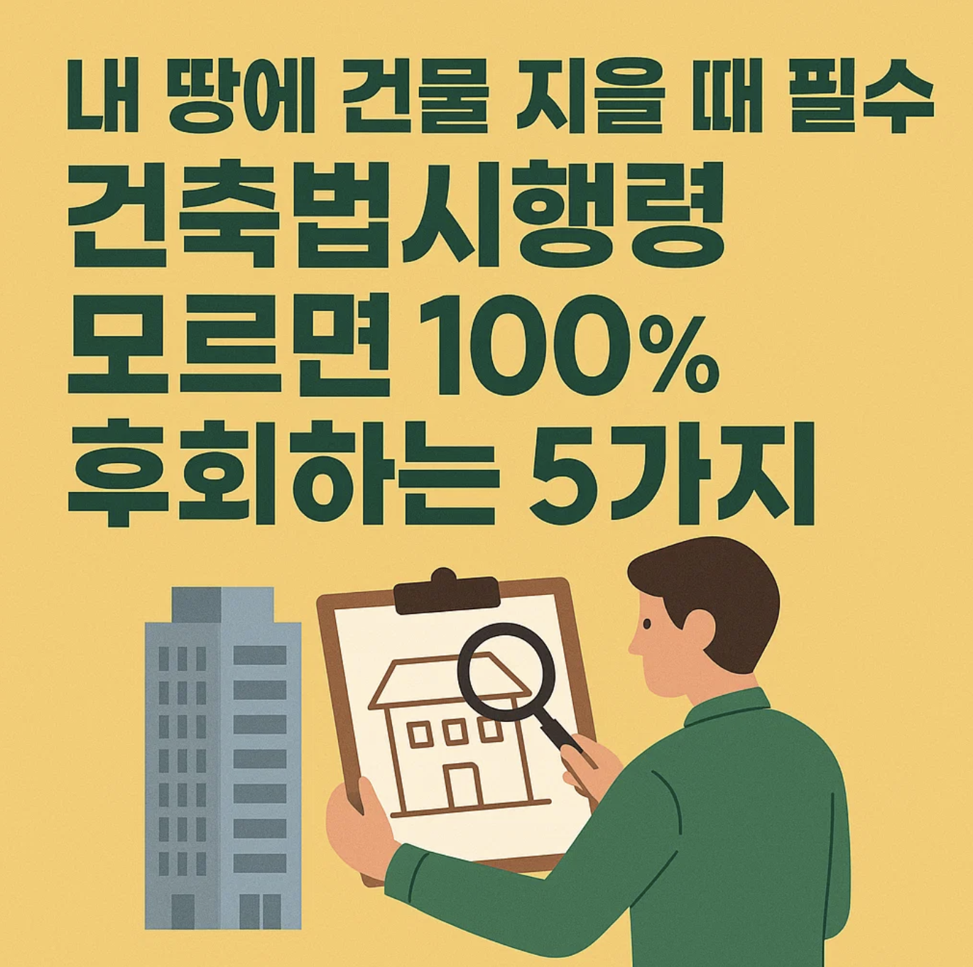 내 땅에 건물 지을 때 필수! 건축법시행령 모르면 100% 후회하는 5가지