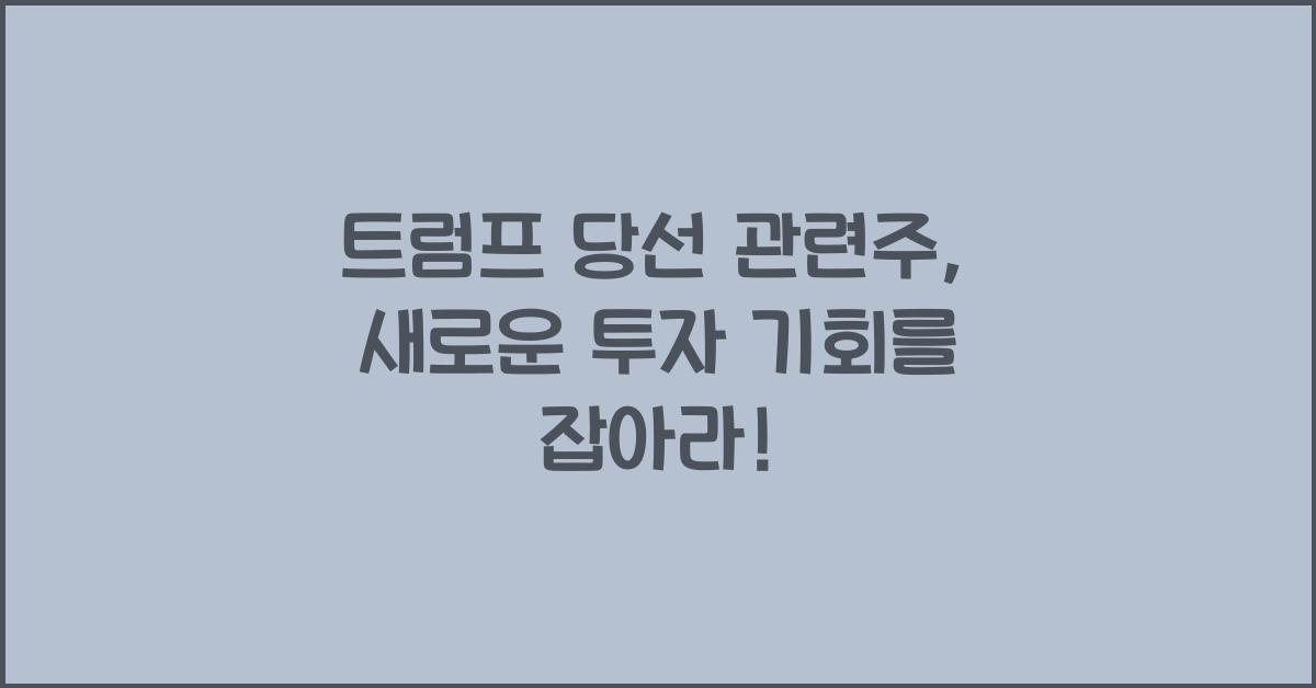 트럼프 당선 관련주