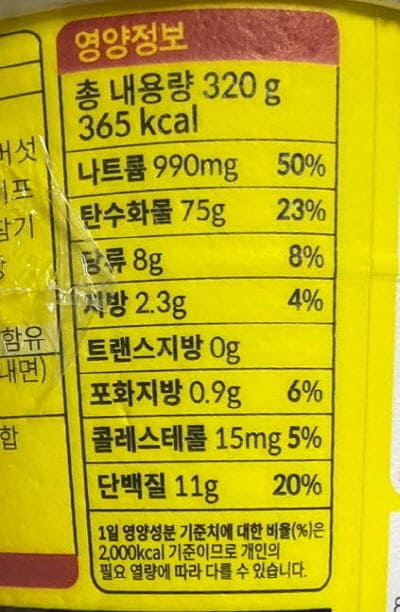 뚝배기불고기밥영양정보