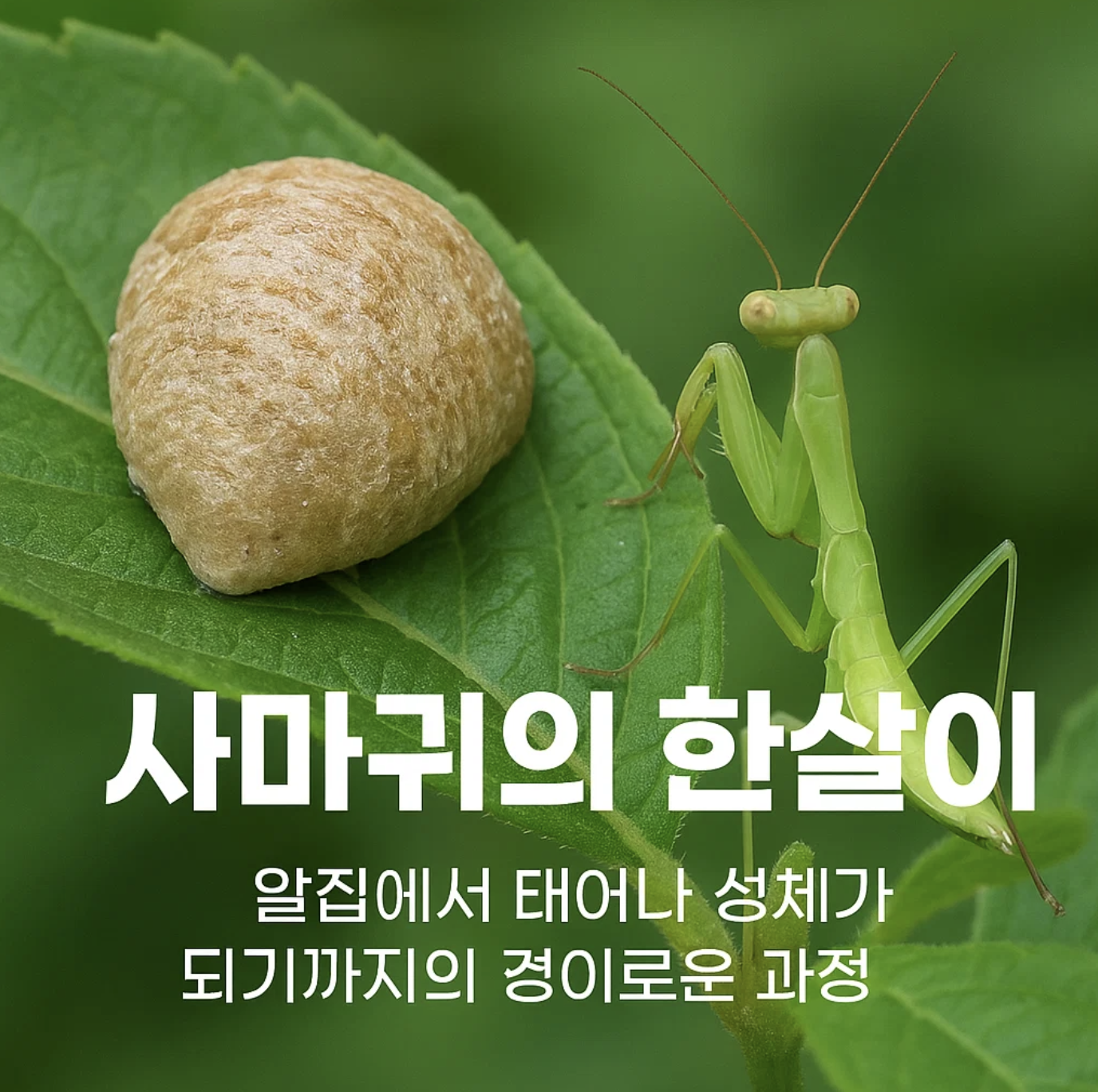사마귀의 한살이, 알집에서 태어나 성체가 되기까지의 경이로운 과정