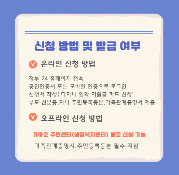 카드 신청 방법 및 발급 여부