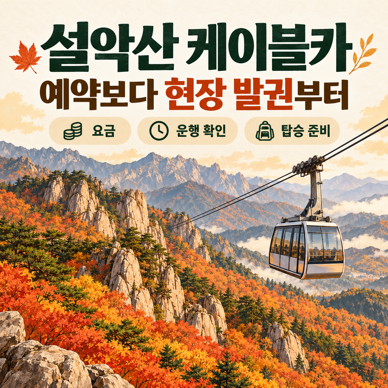 설악산케이블카 현장 발권, 왕복 요금과 탑승 준비