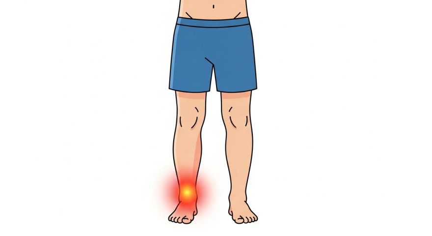 한쪽 다리만 심하게 부어 있는 국소 부종 일러스트