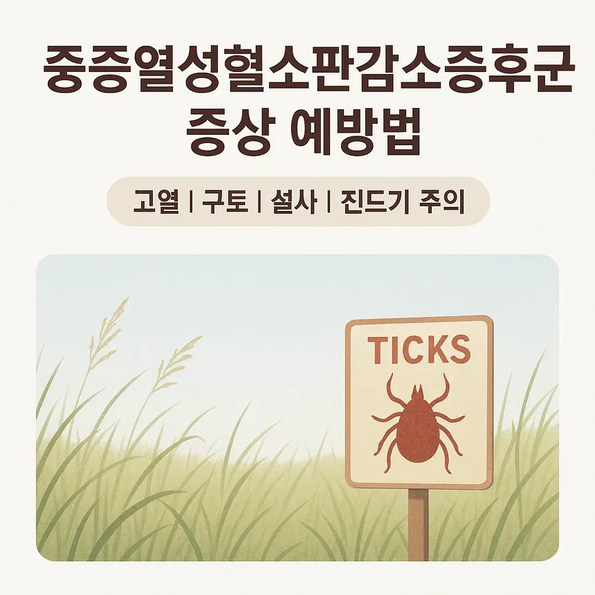 진드기 감염으로 인한 중증열성혈소판감소증후군 증상과 예방법을 한눈에 정리한 안내 포스터