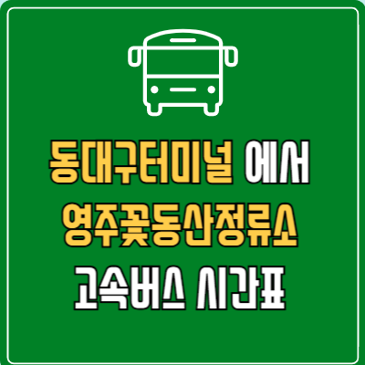 동대구터미널에서 영주꽃동산정류소 고속버스 시간표 요금 예매