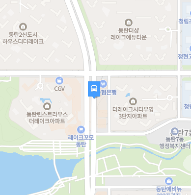 화성동탄 호수부영3차.우미린2차에서 인천공항 리무진 공항버스(8837번) 위치