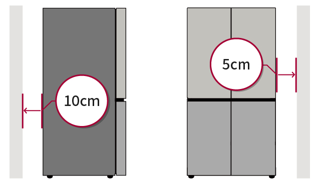 냉장고 주변 공간 확인