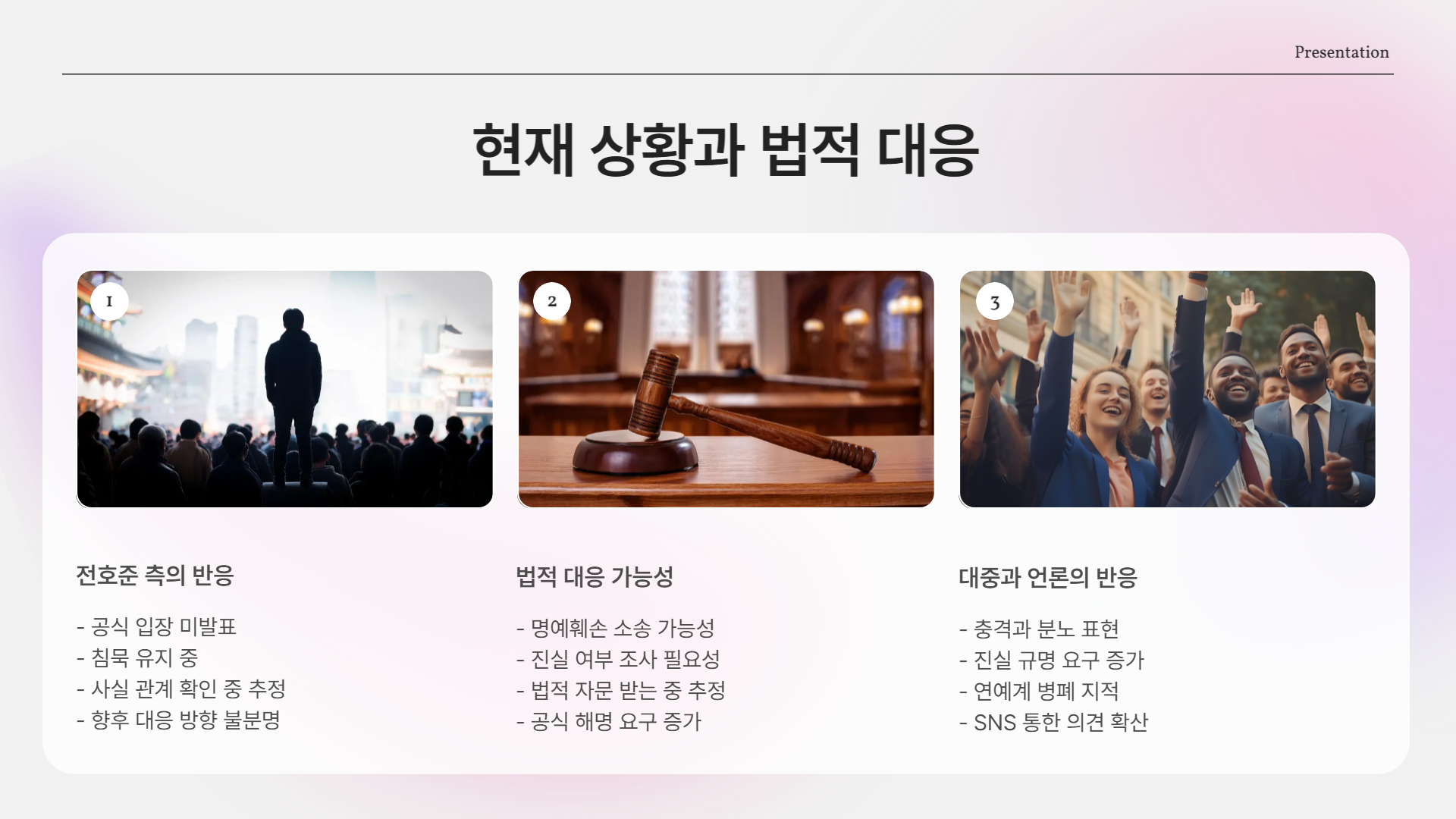 법적 대응과 현재 상황