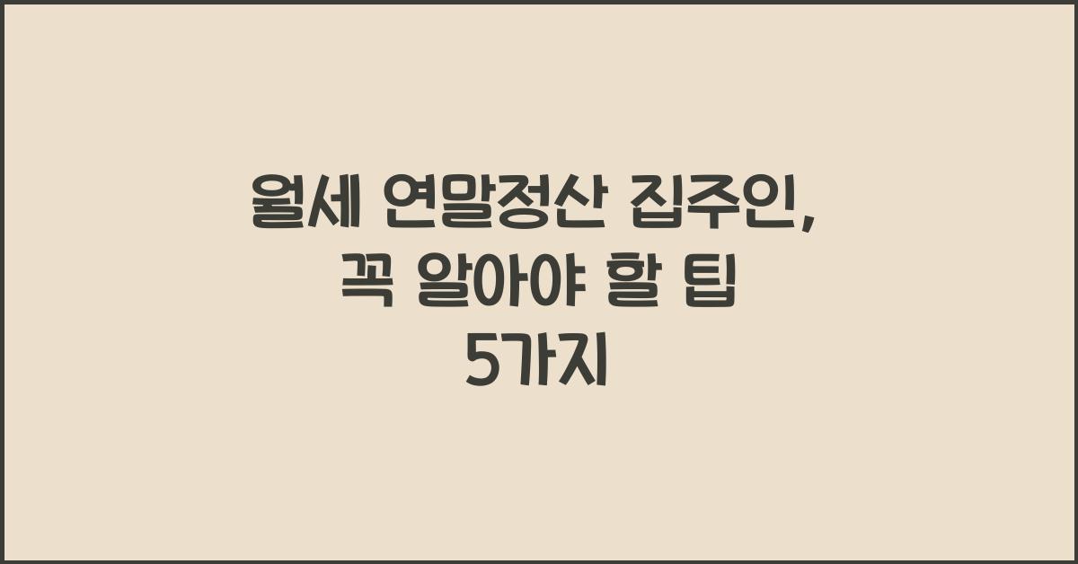 월세 연말정산 집주인