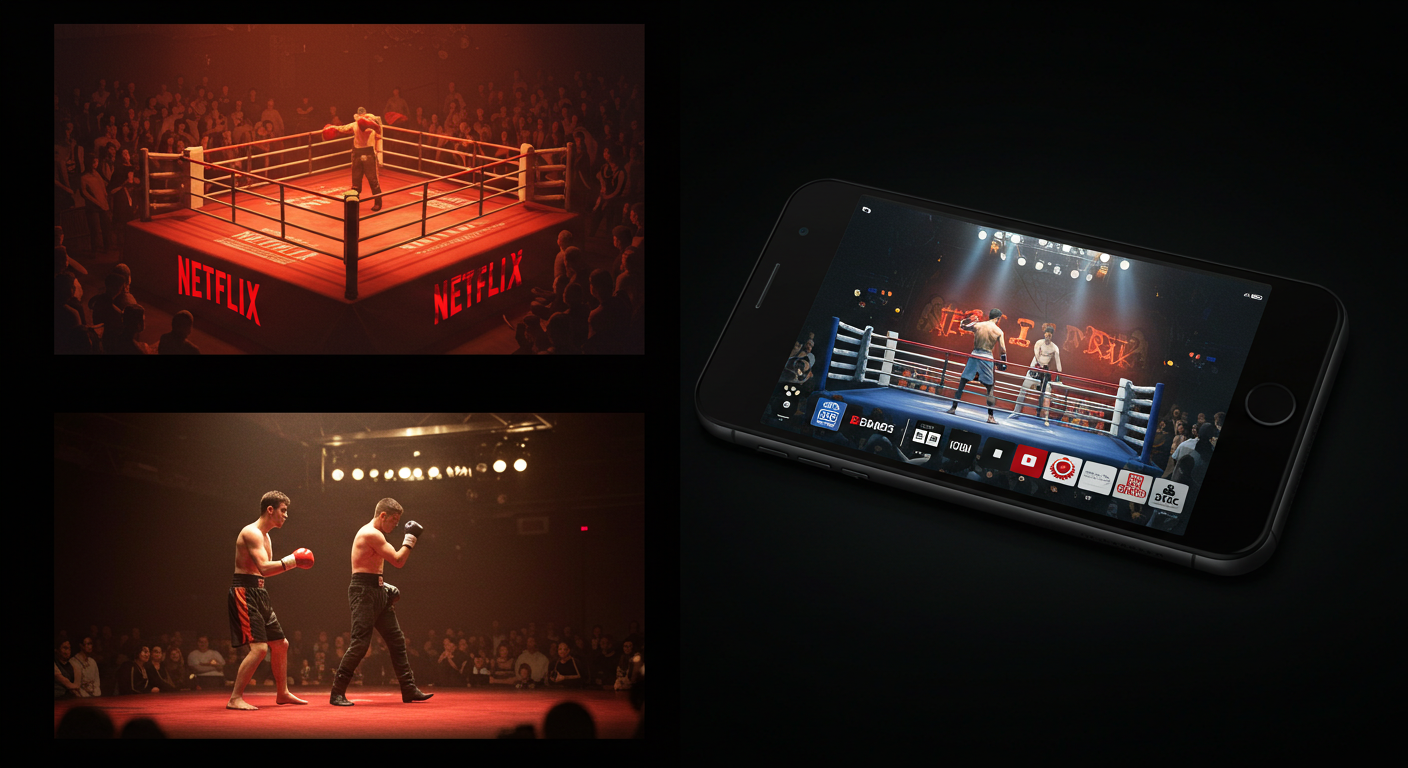 복싱 중계의 수익 구조와 파급 효과를 나타낸 장면