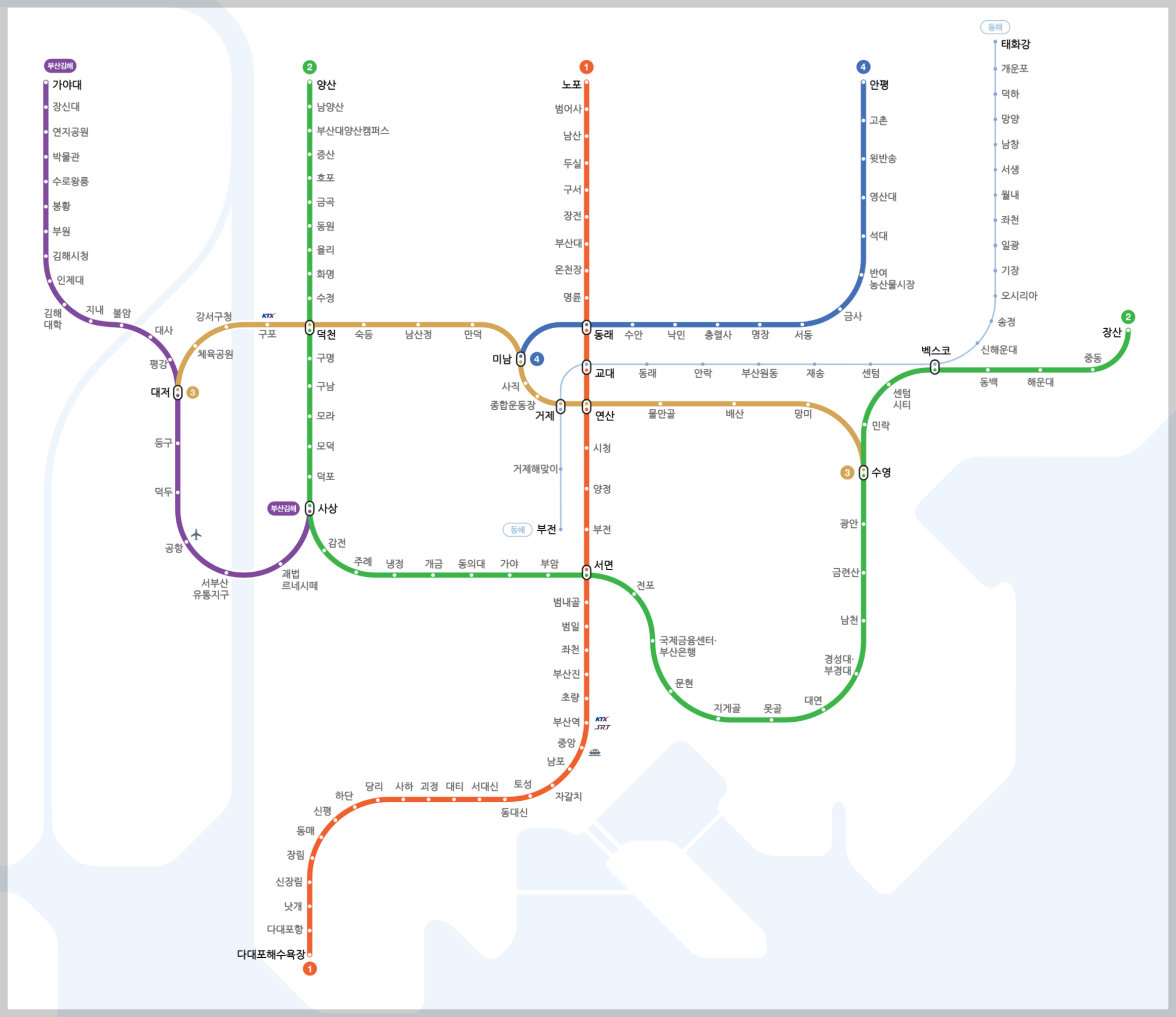 부산 지하철 노선도