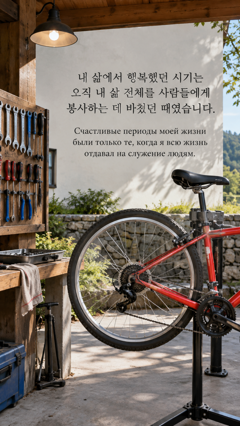 도움이 되는 삶에서 찾은 행복 — 자전거를 고치는 빈 작업실