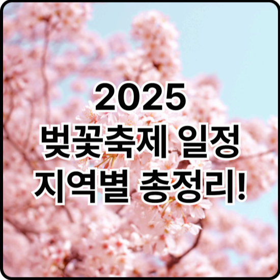 2025 벚꽃축제 일정, 언제 어디서 열릴까? 지역별 총정리!