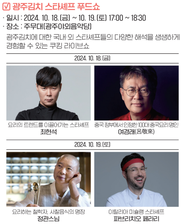 제31회 광주 김치축제. 기본정보 및 행사안내