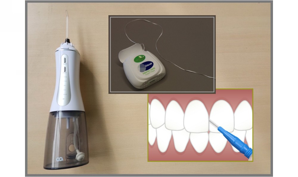 oral irrigator, interdental brush, dental-floss image