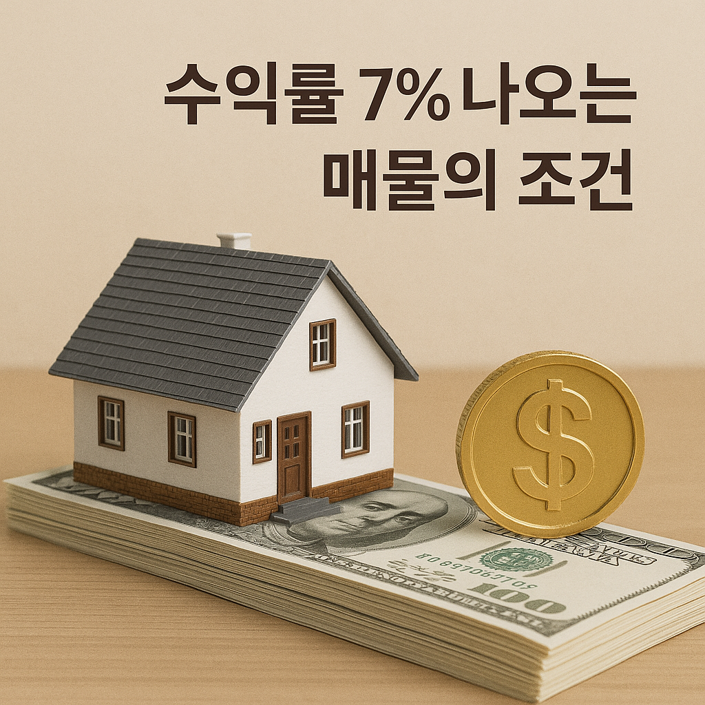 수익률 7% 나오는 매물의 조건