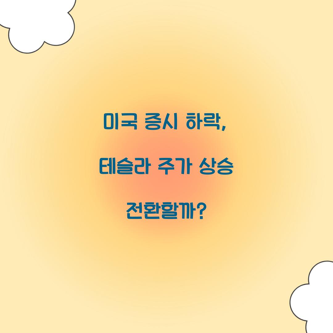 미국 증시 하락 테슬라