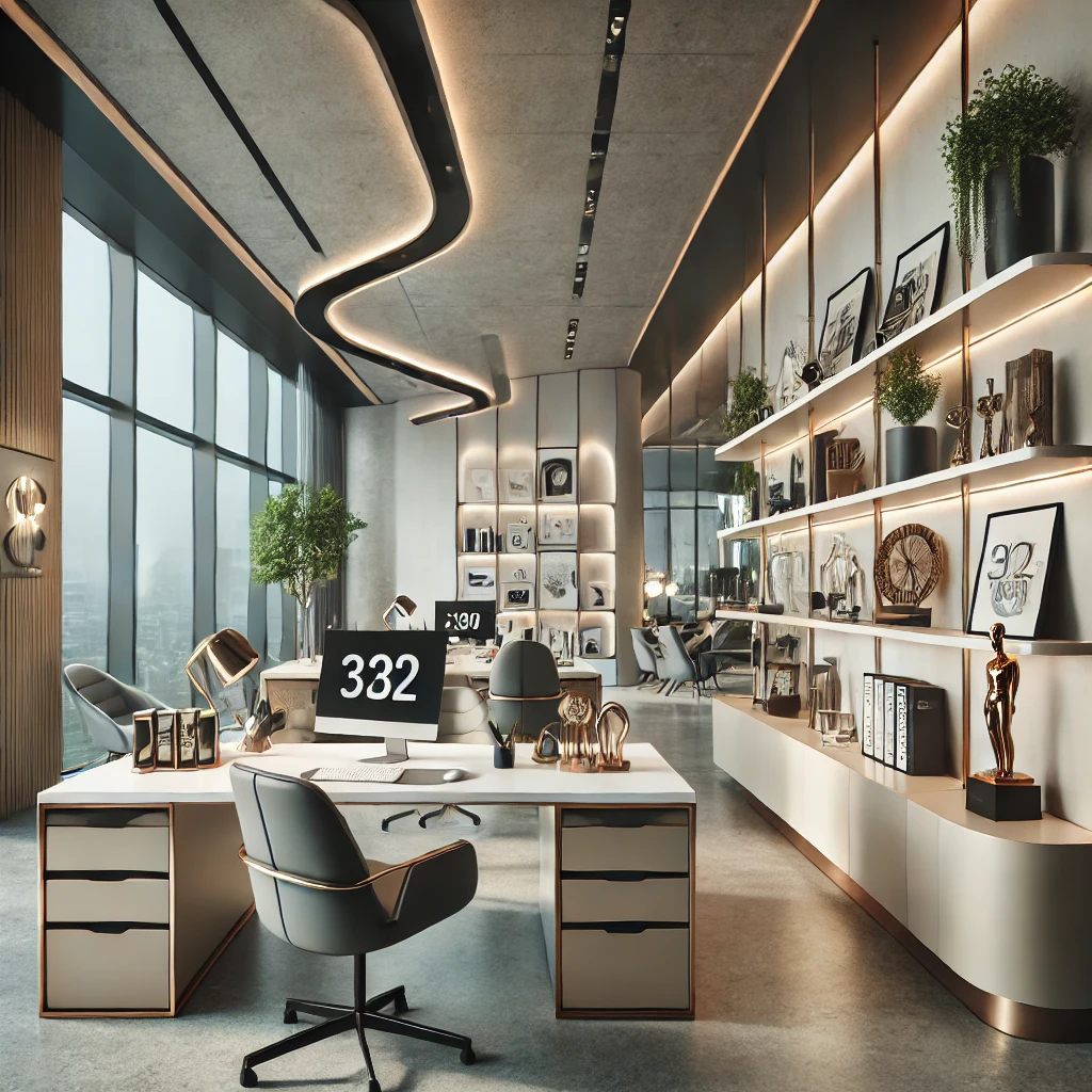 감각적인 분위기의 현대적인 오피스 공간 이미지