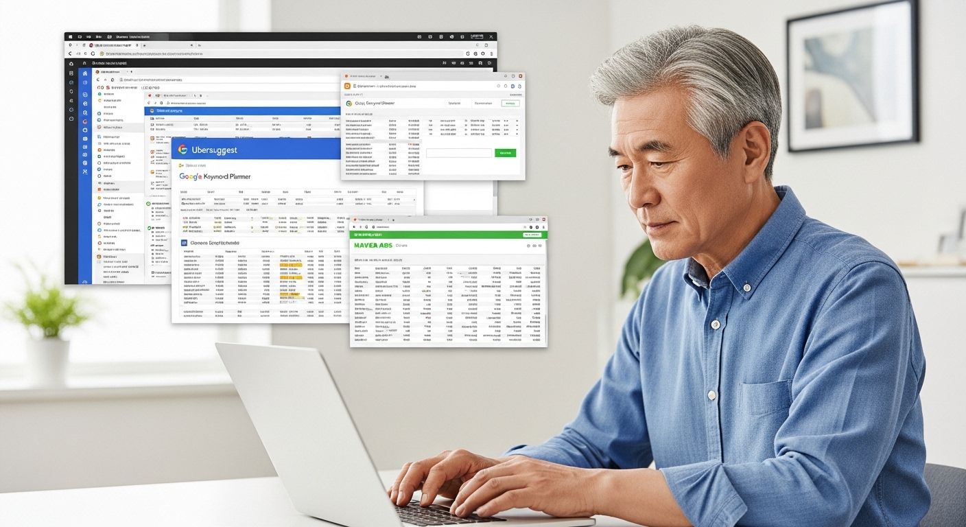 키워드 도구를 활용하는 모습