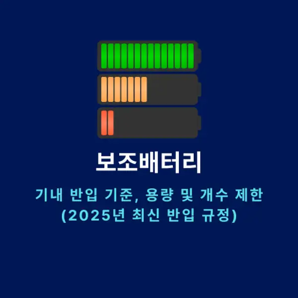 보조배터리 기내 반입 기준