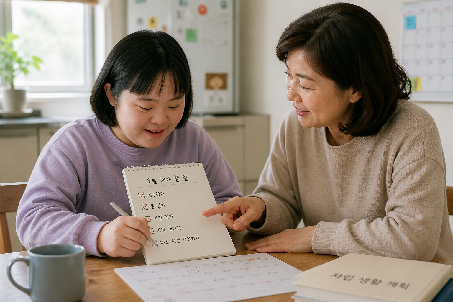 오늘 해야 할 일을 점검 하는 모습