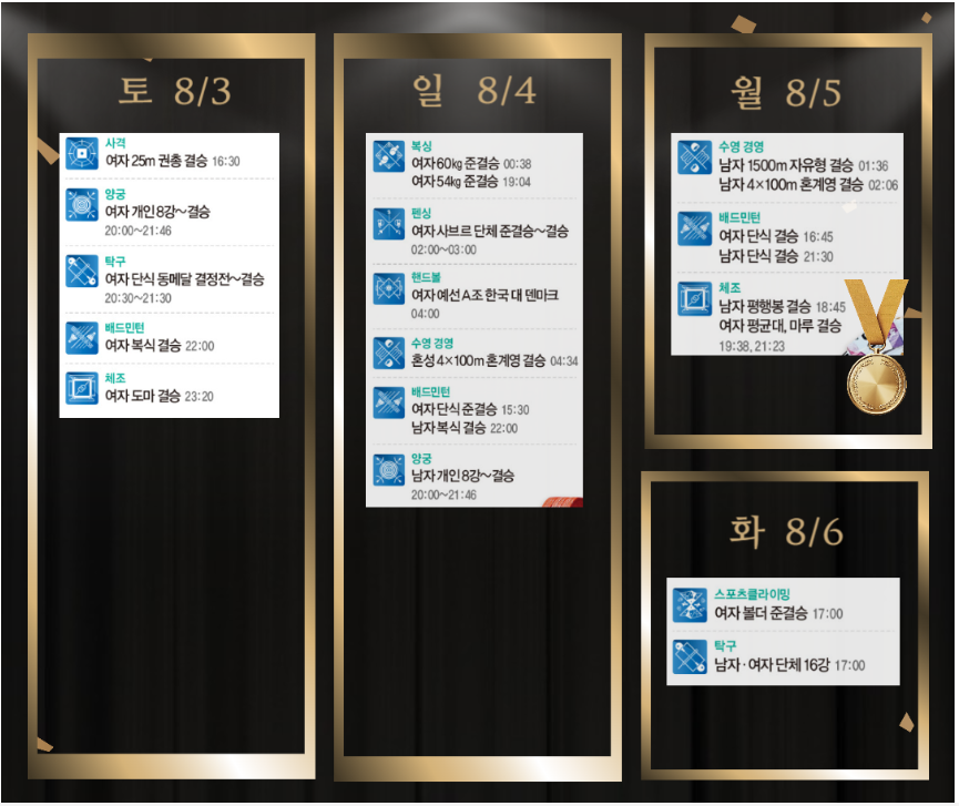 파리올림픽 대한민국 경기일정