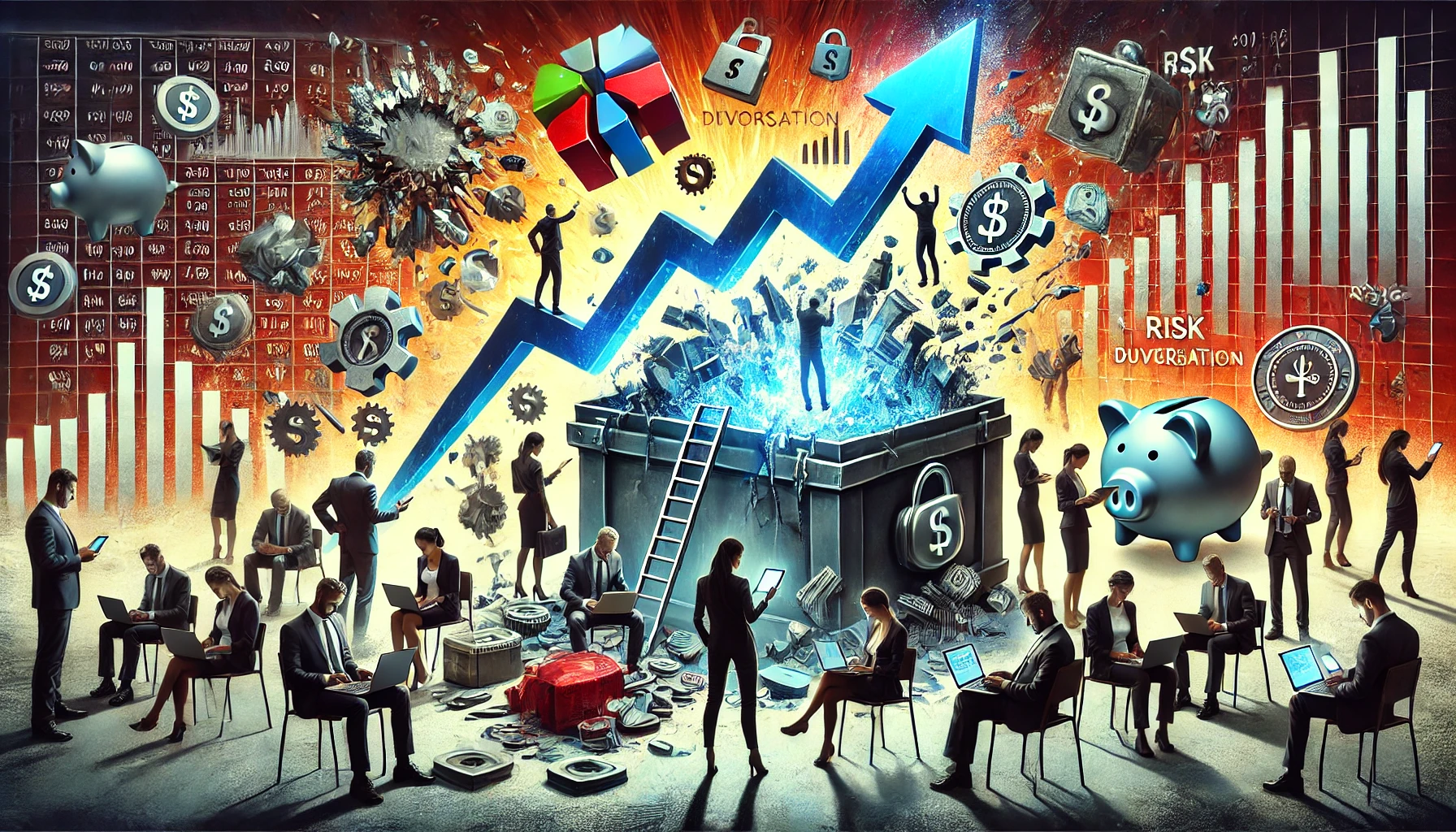 주식 급등장 바쁜 투자 애널리스트들의 일러스트