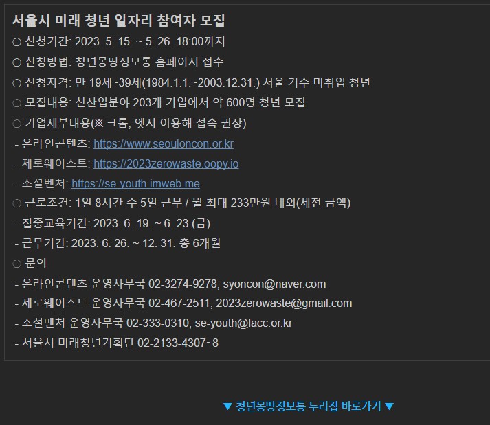 미래청년일자리사업