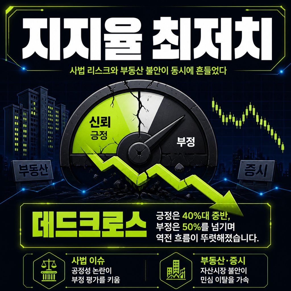 지지율 최저치