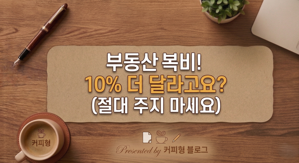 부동산 꼼수 10%복비에 대한 설명 커피형 블로그 썸네일 이미지