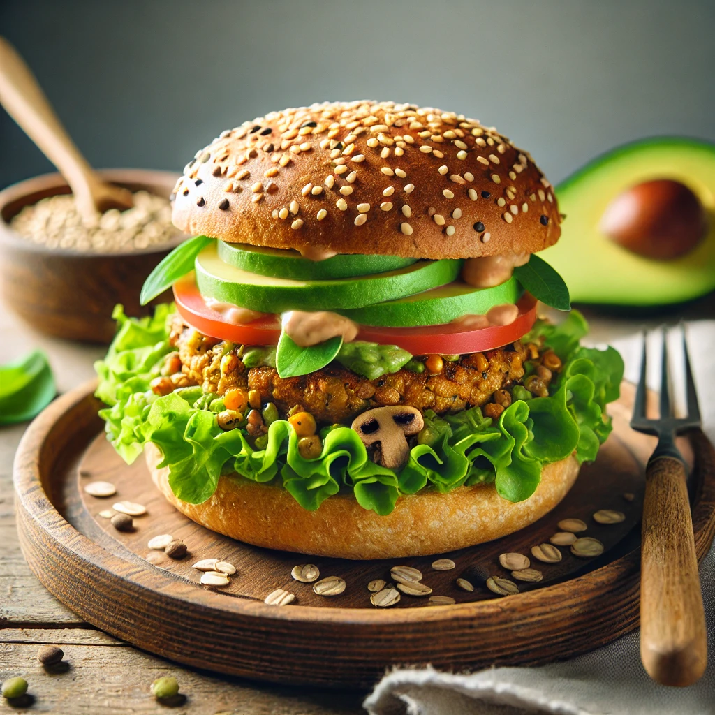 비건 햄버거 사진