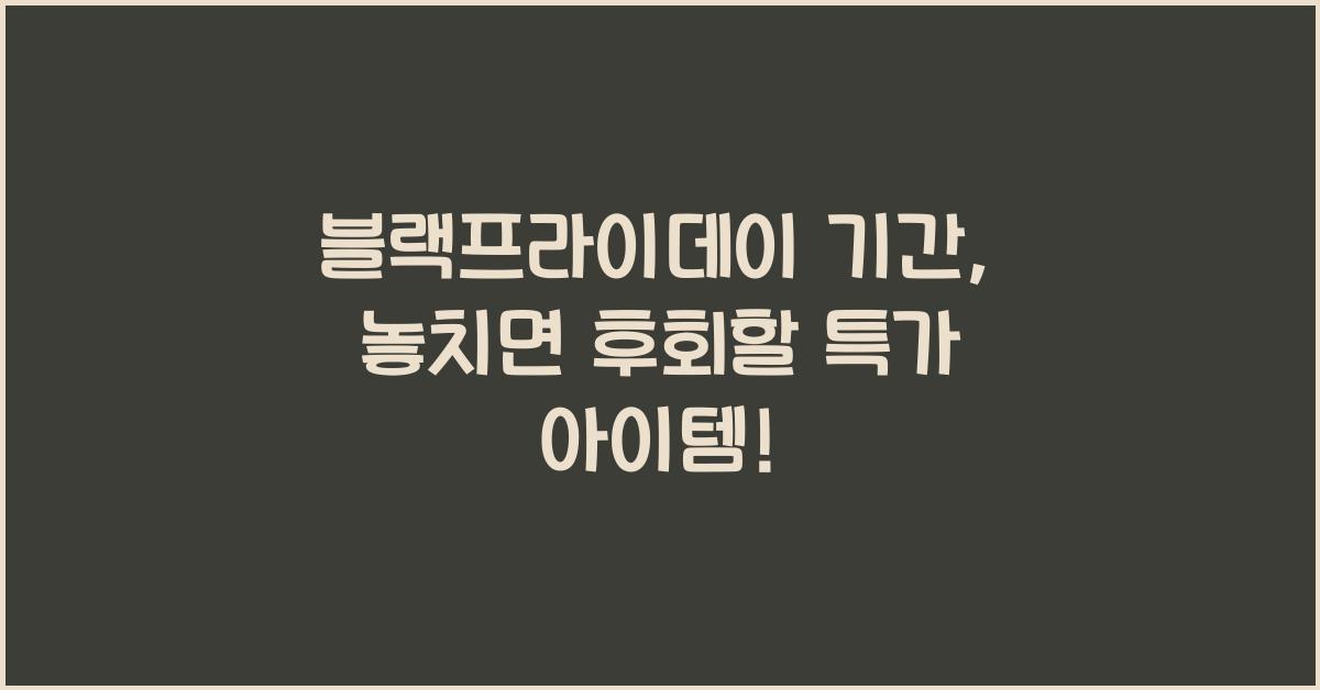 블랙프라이데이 기간