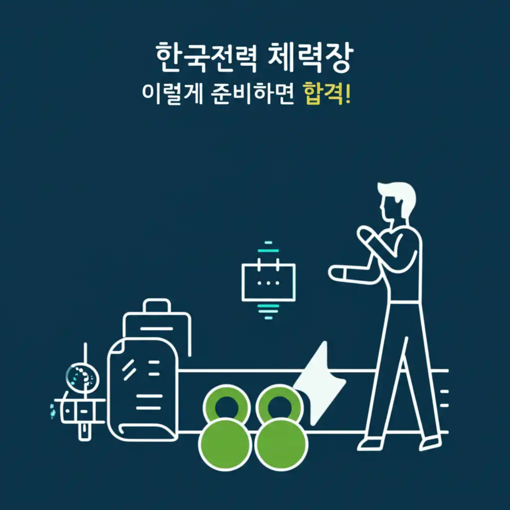 한국전력 체력장 종목별 준비 가이드라인을 담은 이미지