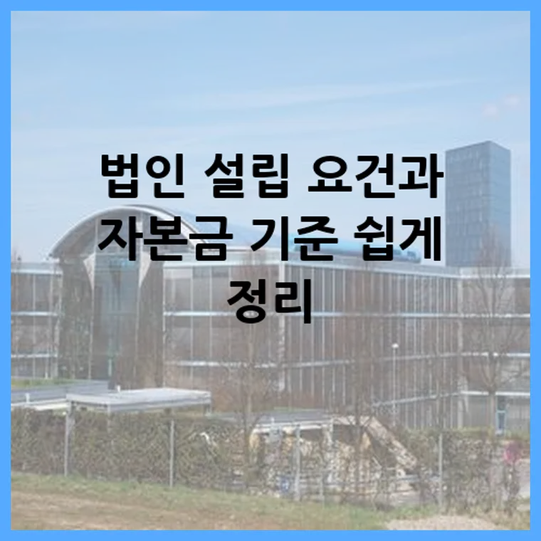 법인 설립 요건과 자본금 기준 쉽게 정리