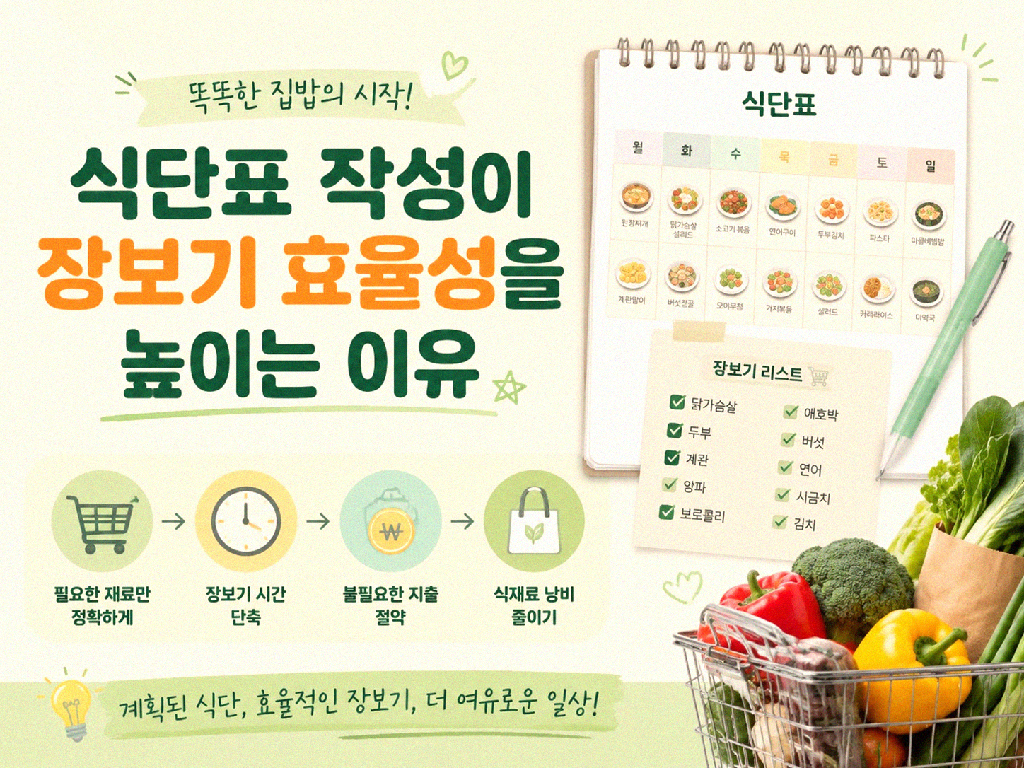 식단표 짜고 장보기, 이게 왜 어렵지