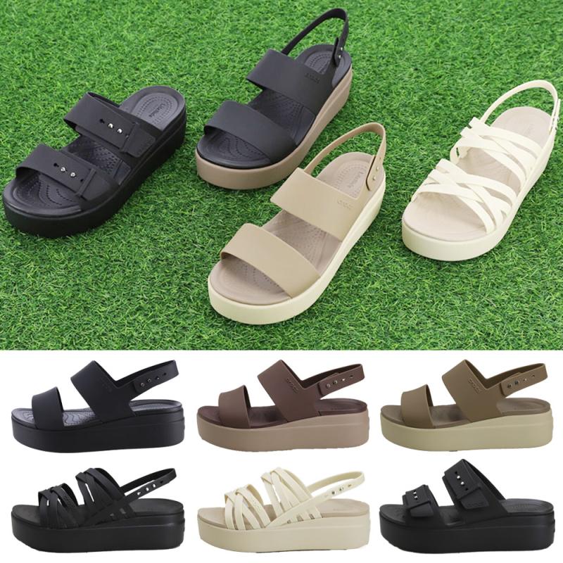 크록스 브루클린 로우 웨지샌들 웨지힐 통굽 키높이 샌들 슬리퍼