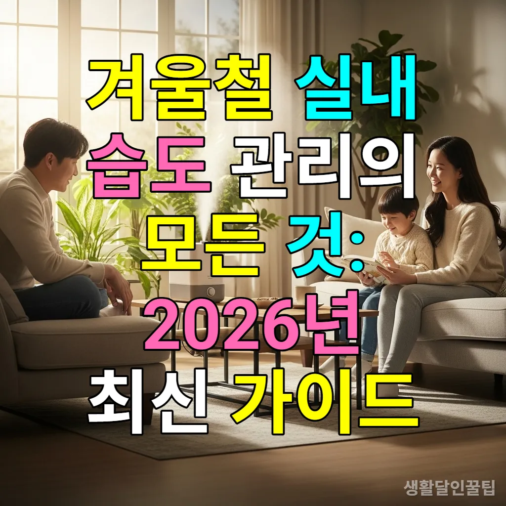 2026년 최신 스마트 가습기로 쾌적하게 관리되는 한국 가정의 겨울철 거실 풍경