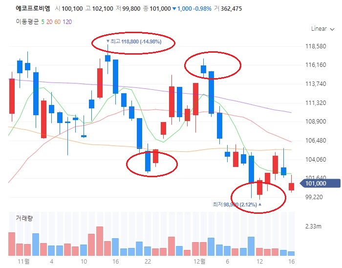 에코프로비엠-주가차트