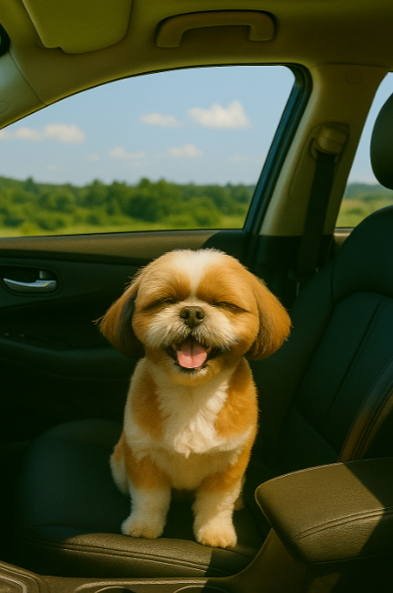 강아지와 여행하는 사진