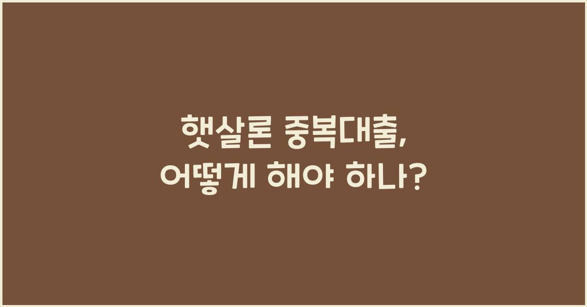 햇살론 중복대출